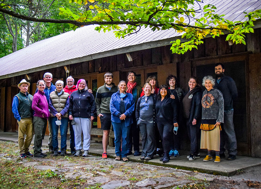 Members and staff of Canadian Friends Service Committee pose for a picture at Camp NeeKauNis, September 24, 2022